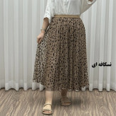 دامن گیپوری پلنگی فری سایز تا 46 قد 82 سانتیمتر زنانه شیک و راحت چهارفصل