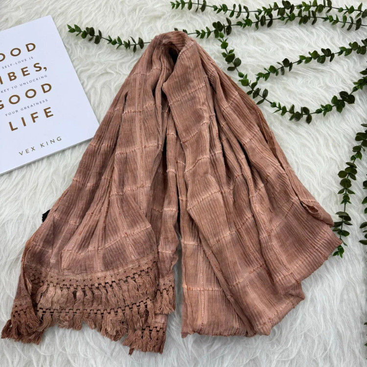 شال چهارخانه سنگشور ساده وارداتی نخی قواره بزرگ 200×85 بدون آبرفت و چروک