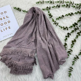 شال چهارخانه سنگشور ساده وارداتی نخی قواره بزرگ 200×85 بدون آبرفت و چروک