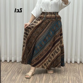 دامن وارداتی اندونزی مدل دنیا کد 1611 فری سایز تا 48 قد 95 سوپر نخ چهارفصل آستر دار بدون بدن نما