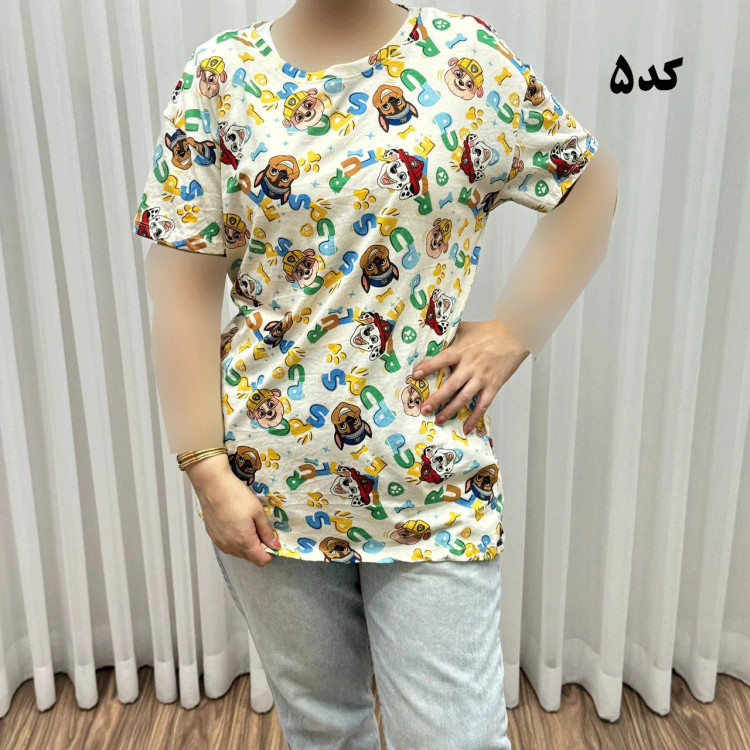 تیشرت طرحدار H&M کد 1170 آبرفت و رنگ رفت ندارد چروک نمیشود سایزبندی کامل S تا XXXL