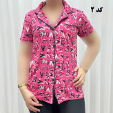 لباس خواب جلو باز وارداتی زنانه کد 1161 جنس اسپاندکس و پلی استر چهارفصل راحت تنخور سایز S M L