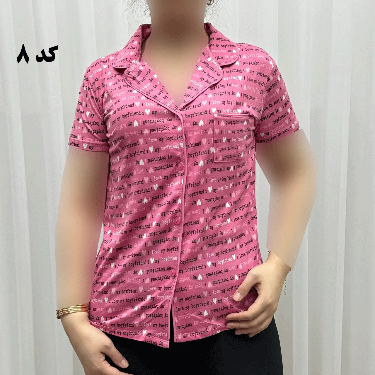 لباس خواب جلو باز وارداتی زنانه کد 1161 جنس اسپاندکس و پلی استر چهارفصل راحت تنخور سایز S M L