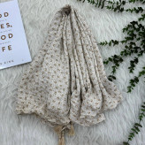 شال طرحدار نخی جوانه کد 1345 قواره 200×85 سانت بدون آبرفت و رنگ رفت