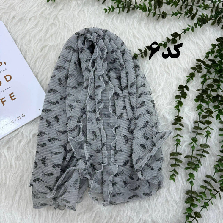 شال کریشه شنی وارداتی مدل پرواز کد 1245 سایز 200x80 سانتیمتر بدون آبرفت و رنگ رفت