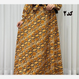 دامن زنانه بلند کرپ الیزه طرح پلنگی فری سایز تا 50 چهارفصل شیک راحت بدون آبرفت و چروک