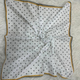 مینی اسکارف نخی خال خالی سایز 74x74 پرز نده سر نخوره دم دستی روزمره