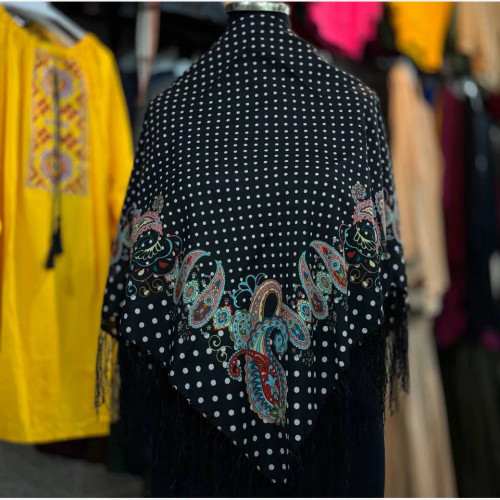 مینی اسکارف ترکمن کد R100204 نخ ترک قواره 93x93 ترکیه برند Havin iPEK