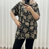 تیشرت نخی سایزبزرگ فری سایز تا 52 قد 90 دور سینه 140 زنانه چهارفصل شیک راحت