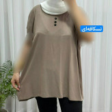 تاپ زنانه نخی شسته شده فری سایز مناسب تا سایز 50 چهارفصل تنخور آزاد و راحت