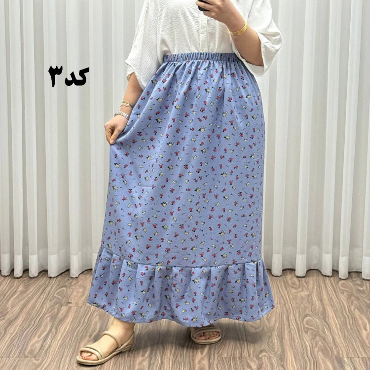 دامن پفکی مدل پرپری فری سایز زنانه تا سایز 54 تنخور شیک و راحت چهارفصل بدون آبرفت و رنگرفتگی