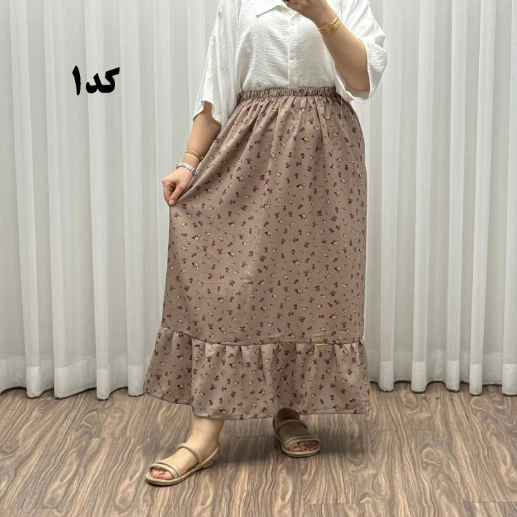 دامن پفکی مدل پرپری فری سایز زنانه تا سایز 54 تنخور شیک و راحت چهارفصل بدون آبرفت و رنگرفتگی