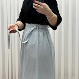 دامن نخی جلو دکمه چاک دار فری سایز تا 48 قد 105 سانتی متر زنانه چهارفصل شیک راحت