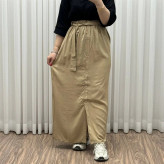 دامن نخی جلو دکمه چاک دار فری سایز تا 48 قد 105 سانتی متر زنانه چهارفصل شیک راحت