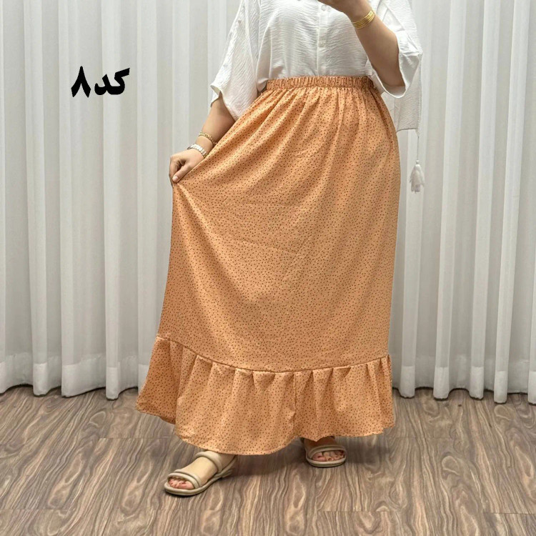 دامن پفکی مدل پرپری فری سایز زنانه تا سایز 54 تنخور شیک و راحت چهارفصل بدون آبرفت و رنگرفتگی
