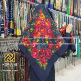 روسری ترکمن گل درشت نخی پلی استر قواره 140*140 ایرانی 4 فصل