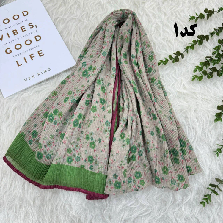 شال گلریز وارداتی کد 982 نخی بدون آبرفت و رنگ رفت 200x85 سانت