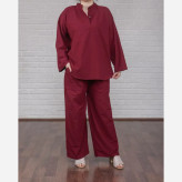 تونیک شلوار لینن فری سایز زنانه مناسب تا سایز 52 چهارفصل تن خور شیک و راحت بدون آبرفت و رنگ رفتگی