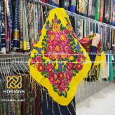 روسری ترکمن گل درشت نخی پلی استر قواره 140*140 ایرانی 4 فصل