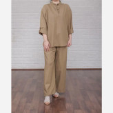 تونیک شلوار لینن فری سایز زنانه مناسب تا سایز 52 چهارفصل تن خور شیک و راحت بدون آبرفت و رنگ رفتگی