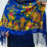 روسری نخی ترکمن قواره 140*140 کد R100178 وارداتی ترکیه ریشه دستباف