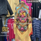 روسری نخی ترکمن قواره بزرگ 142*142 وارداتی کد R100208