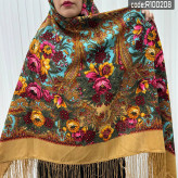 روسری نخی ترکمن قواره بزرگ 142*142 وارداتی کد R100208