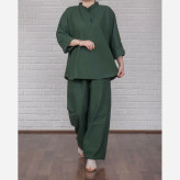 تونیک شلوار لینن فری سایز زنانه مناسب تا سایز 52 چهارفصل تن خور شیک و راحت بدون آبرفت و رنگ رفتگی