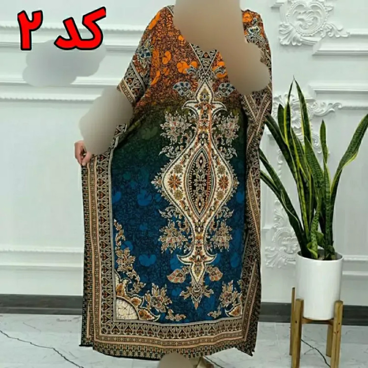 پیراهن سیلک هندی فری سایز تا 54 قد 130 دور سینه 150 کمربنددار چهارفصل شیک راحت بدون آبرفت و رنگ رفت