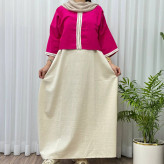 کراپ سارافون نوار گیپور لینن فری سایز مناسب تا سایز 48 تنخور شیک و راحت چهارفصل