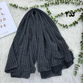 شال مشکی کریشه کد 976 قواره 220x80 سانت بدون آبرفت و رنگ رفت