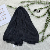 شال مشکی کریشه کد 976 قواره 220x80 سانت بدون آبرفت و رنگ رفت