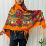 روسری ترکمن مدل ژاپن سایز 140×140 سانتی متر جنس نخ پلی استر مناسب 4 فصل