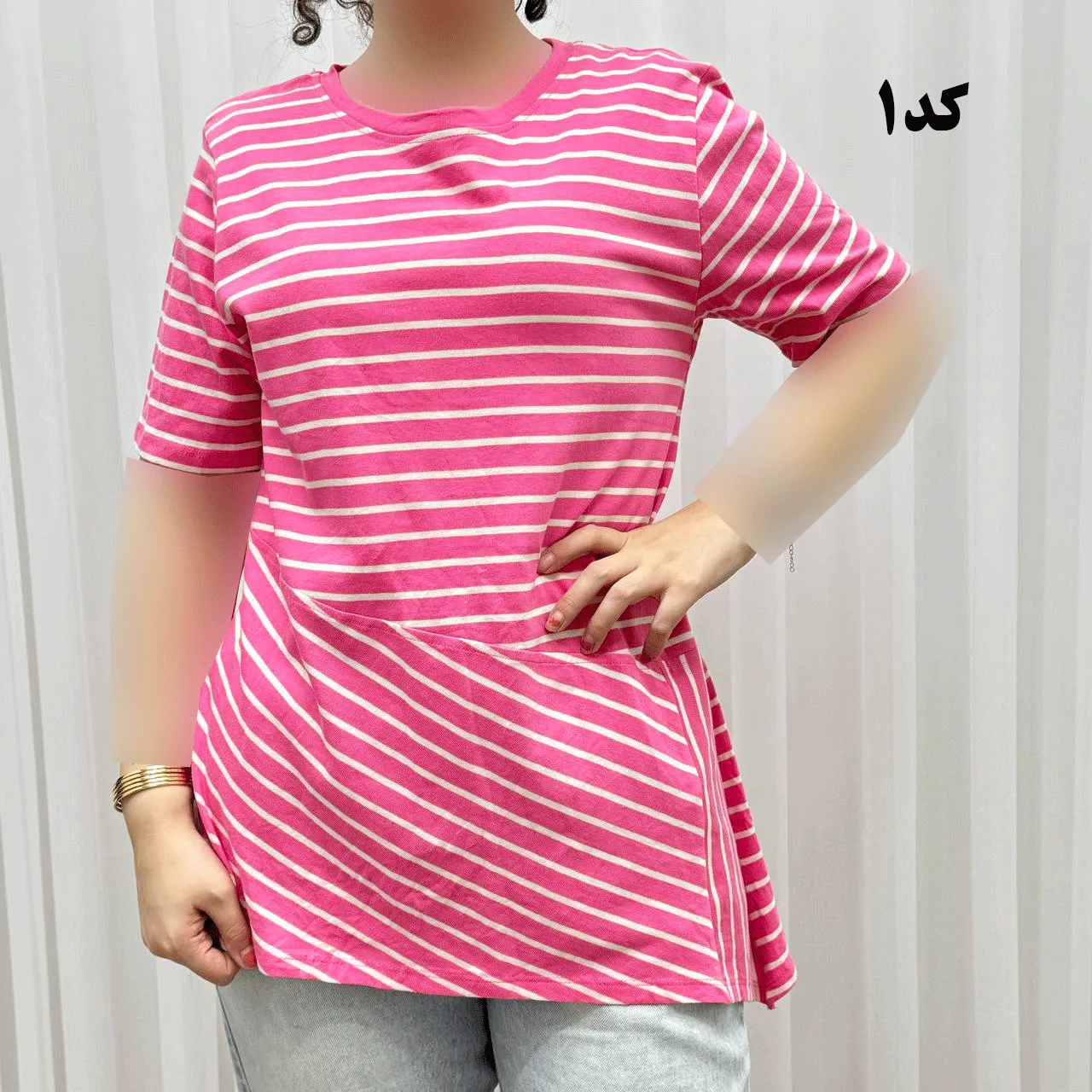 تیشرت راه راه بنگلادشی نخ پنبه چهارفصل زنانه سایز S تا XXXL تن خور راحت