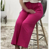 شلوار لینن زنانه فری سایز تا 46 رنگی کرم چهارفصل تنخور شیک و راحت بدون سایه اندازی