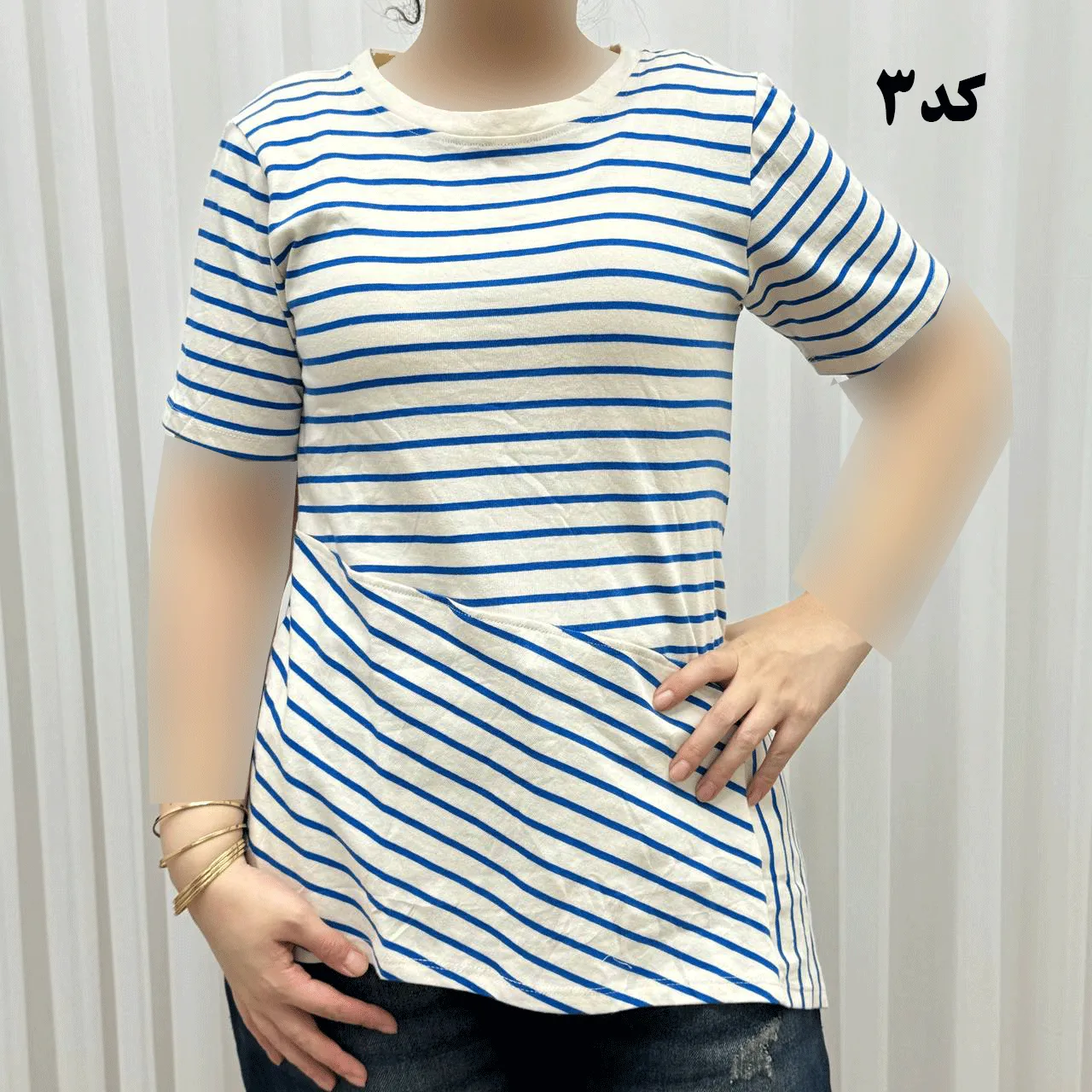 تیشرت راه راه بنگلادشی نخ پنبه چهارفصل زنانه سایز S تا XXXL تن خور راحت