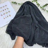 شال مشکی کریشه کد 976 قواره 220x80 سانت بدون آبرفت و رنگ رفت