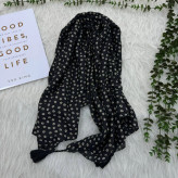 شال نخی گل دار سیآی اسکارف کد 902 قواره 190x75 زنانه بدون آبرفت و چروک