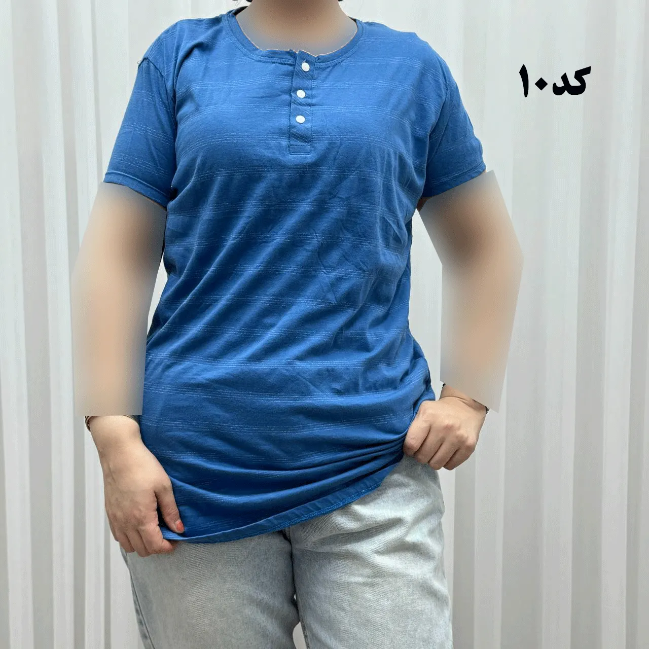 تیشرت نخی پنبه H&M جلودکمه کد 1164 چهارفصل زنانه و دخترانه تنخور راحت سایزبندی کامل