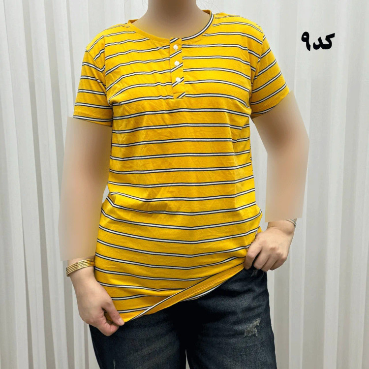 تیشرت نخی پنبه H&M جلودکمه کد 1164 چهارفصل زنانه و دخترانه تنخور راحت سایزبندی کامل