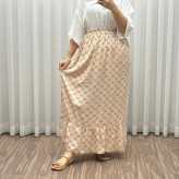 دامن پارچه خارجی گوچی کد 1369 فری سایز تا 48 قد 97 سانتیمتر جنس پفکی چهارفصل زنانه شیک راحت