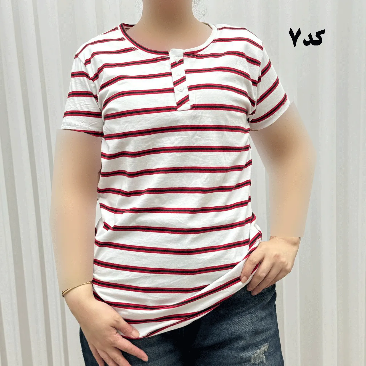 تیشرت نخی پنبه H&M جلودکمه کد 1164 چهارفصل زنانه و دخترانه تنخور راحت سایزبندی کامل