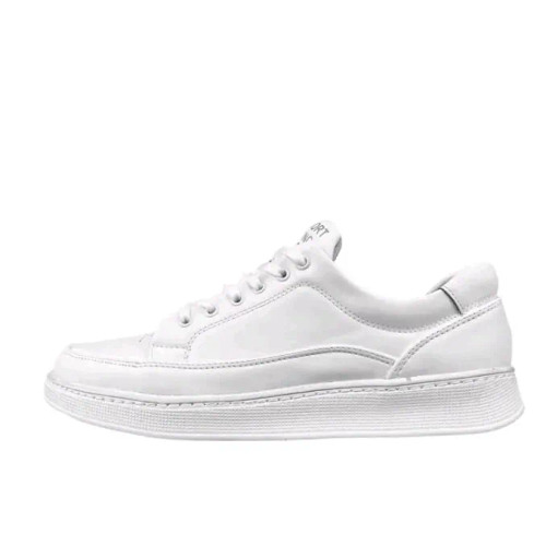 کفش ونس مردانه سفید دورودخت رویه چرم حوله ای زیره سبک طبی مناسب پیاده روی روزمره