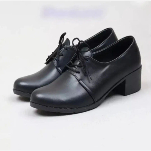 کفش زنانه مجلسی اداری مدل ملودی مشکی چرم پاشنه 5 سانت زیره سبک طبی سایز استاندارد