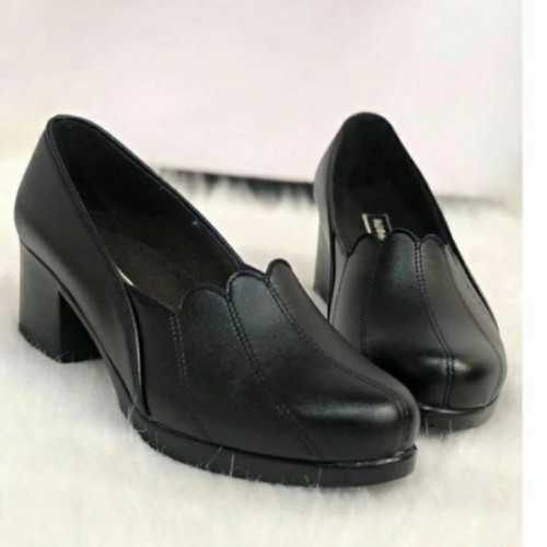 کفش زنانه طبی چرمی پاشنه دار طرح Zara مشکی سایز 37 تا 40