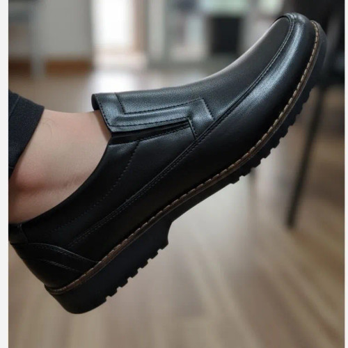 کفش مردانه چرم طبیعی هامون مدل آمستردام مشکی درجه یک