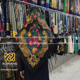 روسری ترکمن مدل خان قواره 140x140 نخی پلی استر مناسب 4 فصل