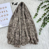 شال نخی طرحدار برشکا مدل Dior کد 1347 قواره 190x75 سانتیمتر بدون آبرفت و رنگ رفت