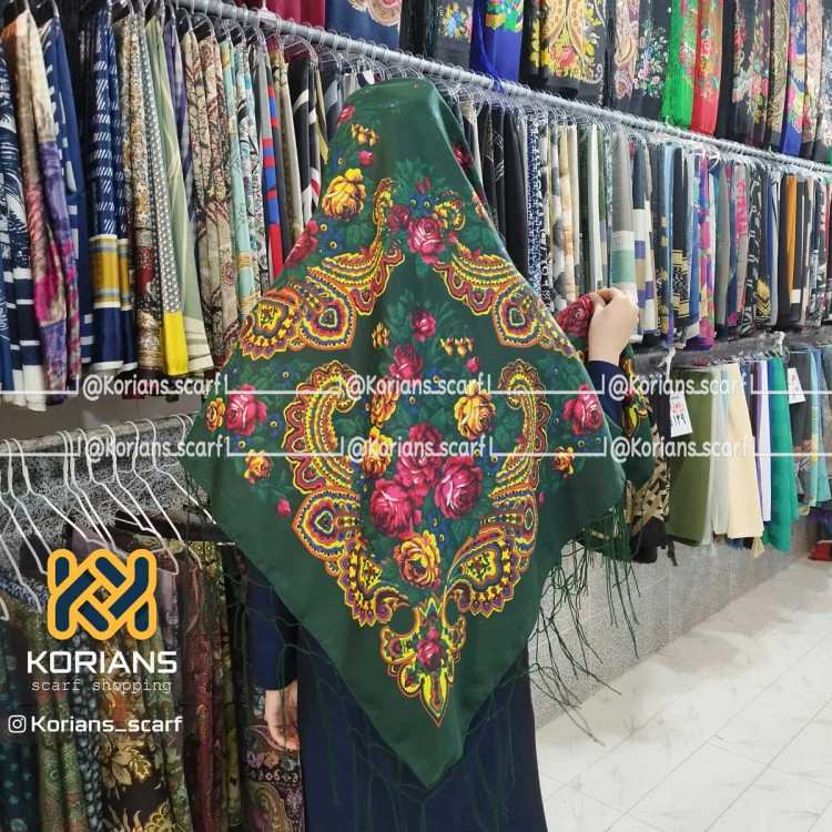 روسری ترکمن مدل خان قواره 140x140 نخی پلی استر مناسب 4 فصل