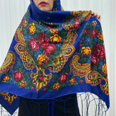 روسری ترکمن مدل خان قواره 140x140 نخی پلی استر مناسب 4 فصل